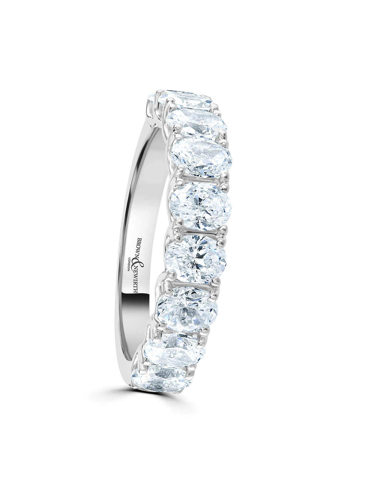 Diamond Set Platinum Wedding Ring 2.09ct Oval Cut