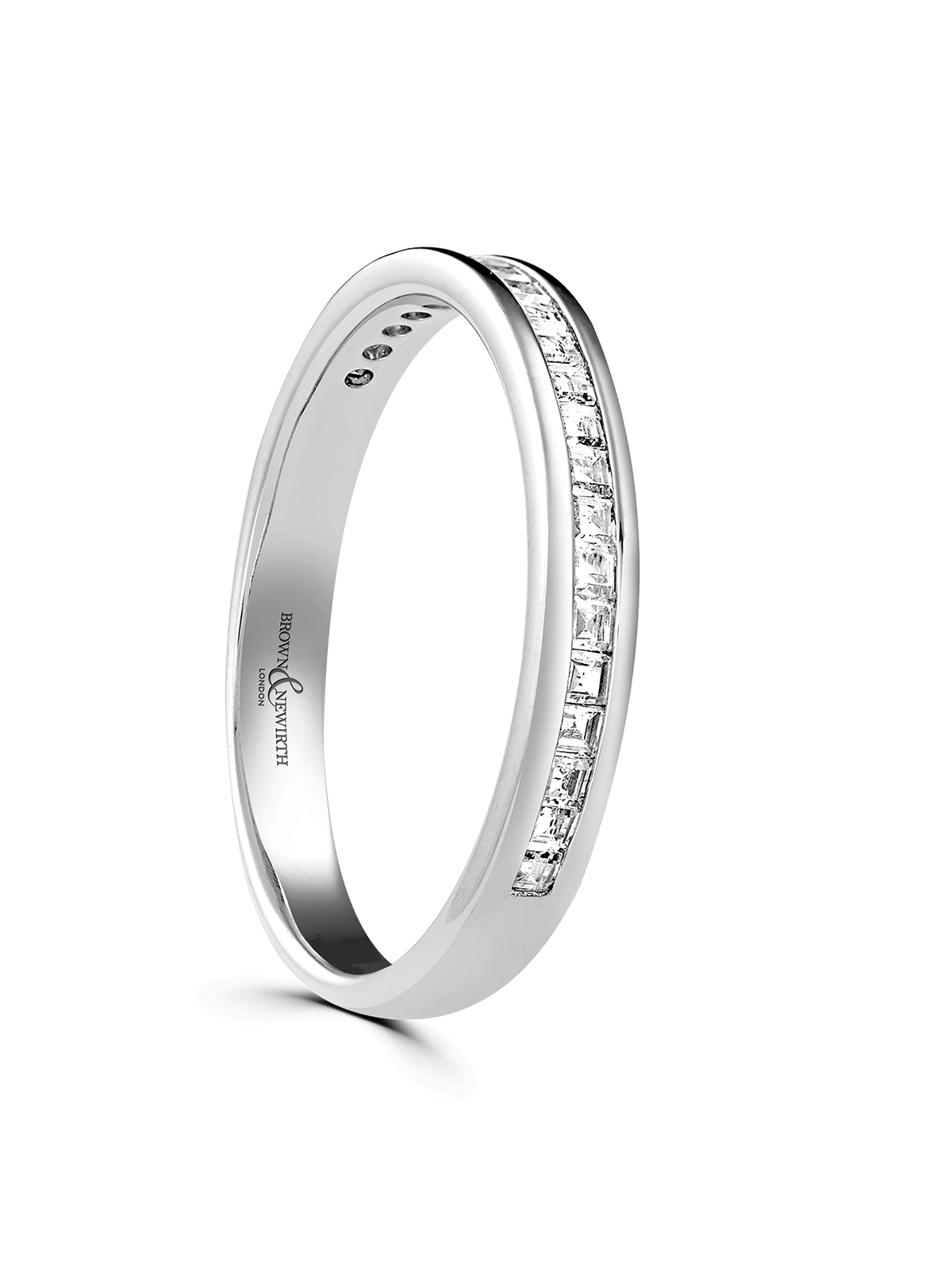 Diamond Set Platinum Wedding Ring 0.20ct Princess Cut