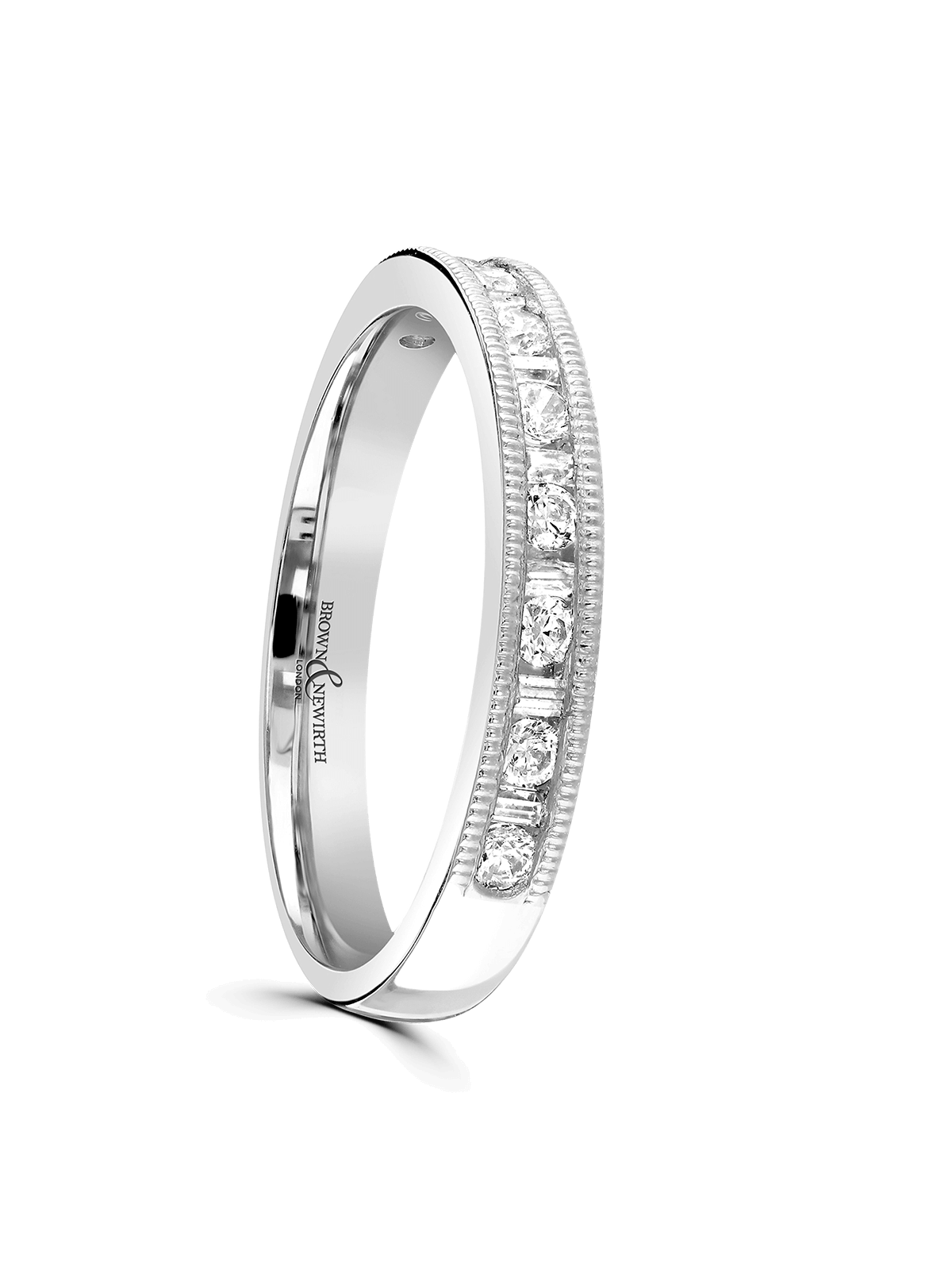 Diamond Set Platinum Wedding Ring 0.33ct Brilliant & Baguette Cut