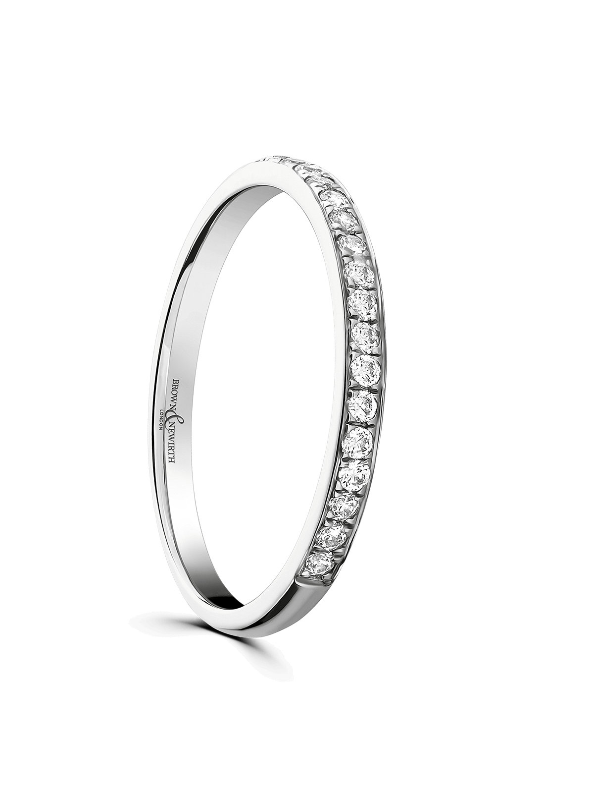 Diamond Set Platinum Wedding Ring 0.15ct Brilliant Cut