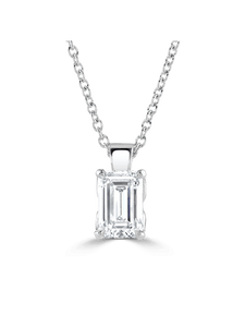 "Sorrel" Approx 1.00ct Emerald Cut Lab Grown Diamond Solitaire Pendant in Platinum