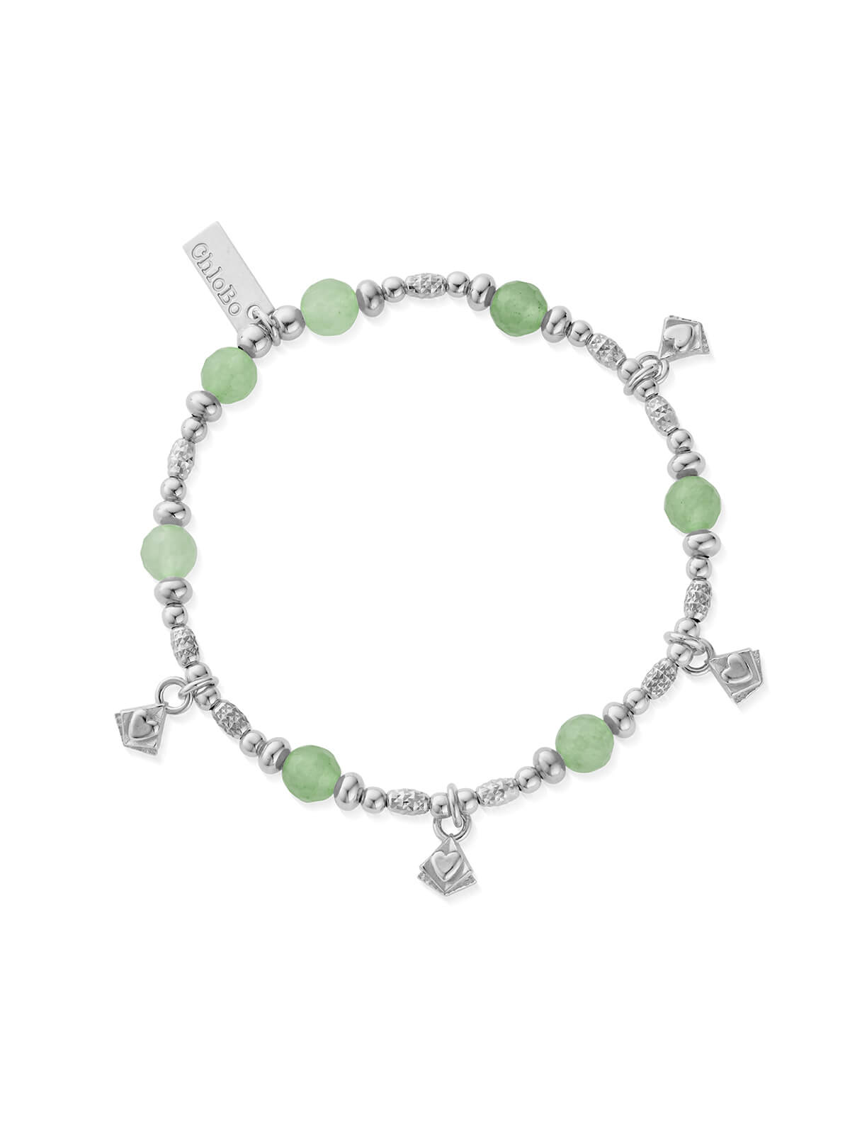 ChloBo Manifest Love Aventurine Bracelet in Silver SBADO3420