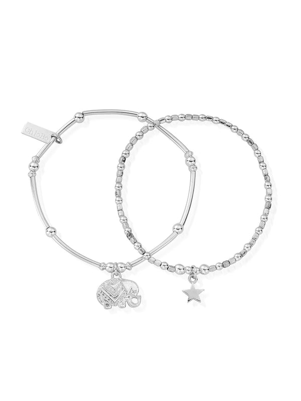 ChloBo Lucky Set of 2 Bracelets in Silver SBSET534806