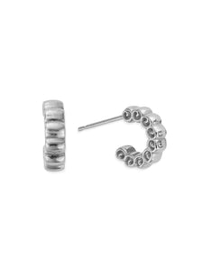 ChloBo Ruffle Huggie Hoop Earrings in Silver SEH3446
