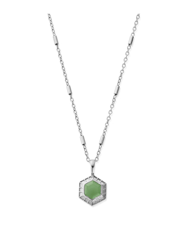 ChloBo Happiness Aventurine Necklace in Silver SNCC3442