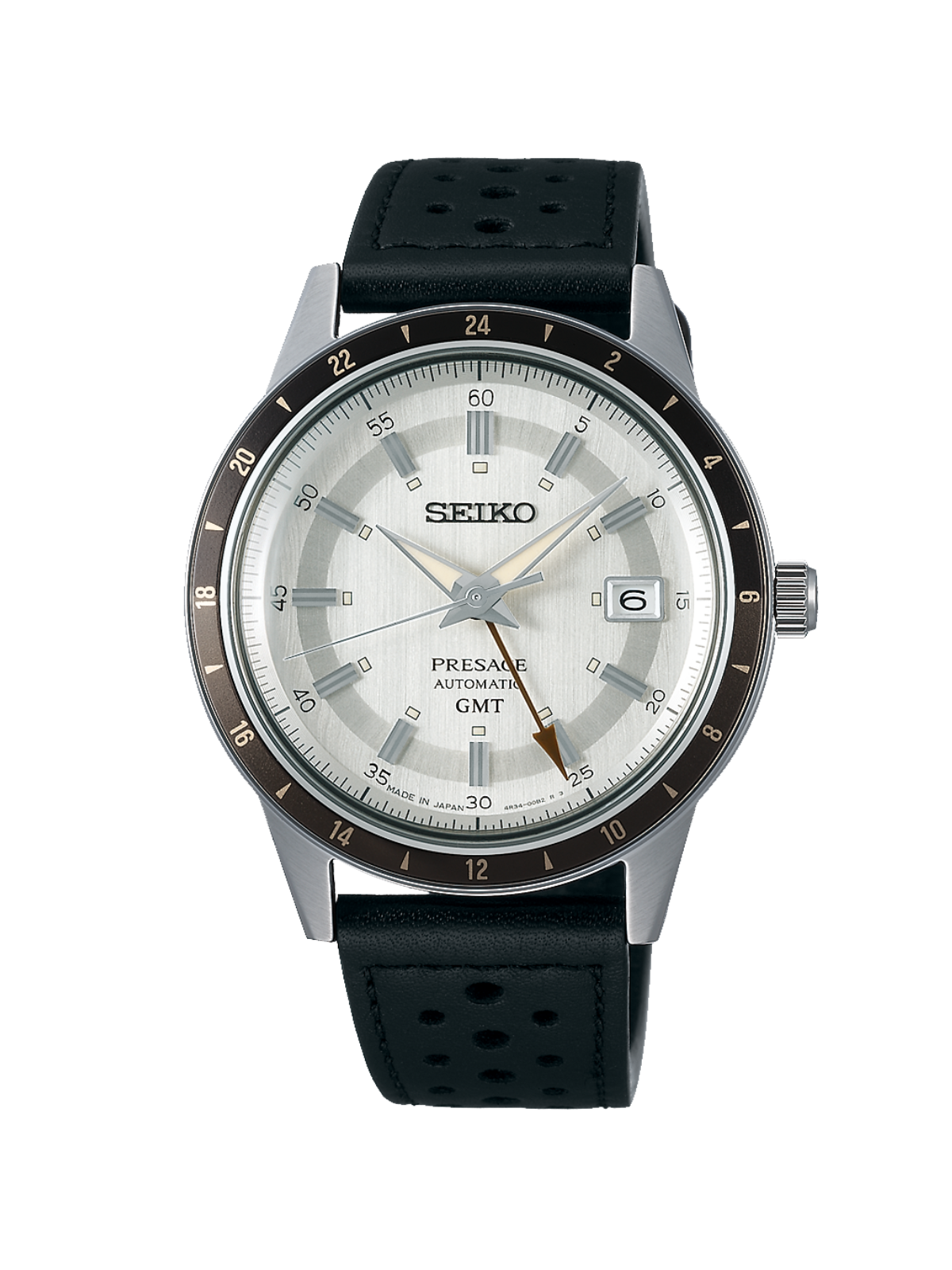 Seiko Presage "Stone" Style 60s Road Trip GMT Watch 41mm SSK011J1
