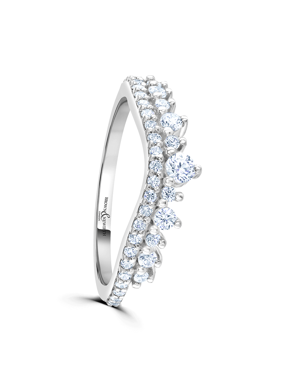 Diamond Tiara Ring 0.40ct Brilliant Cut in Platinum