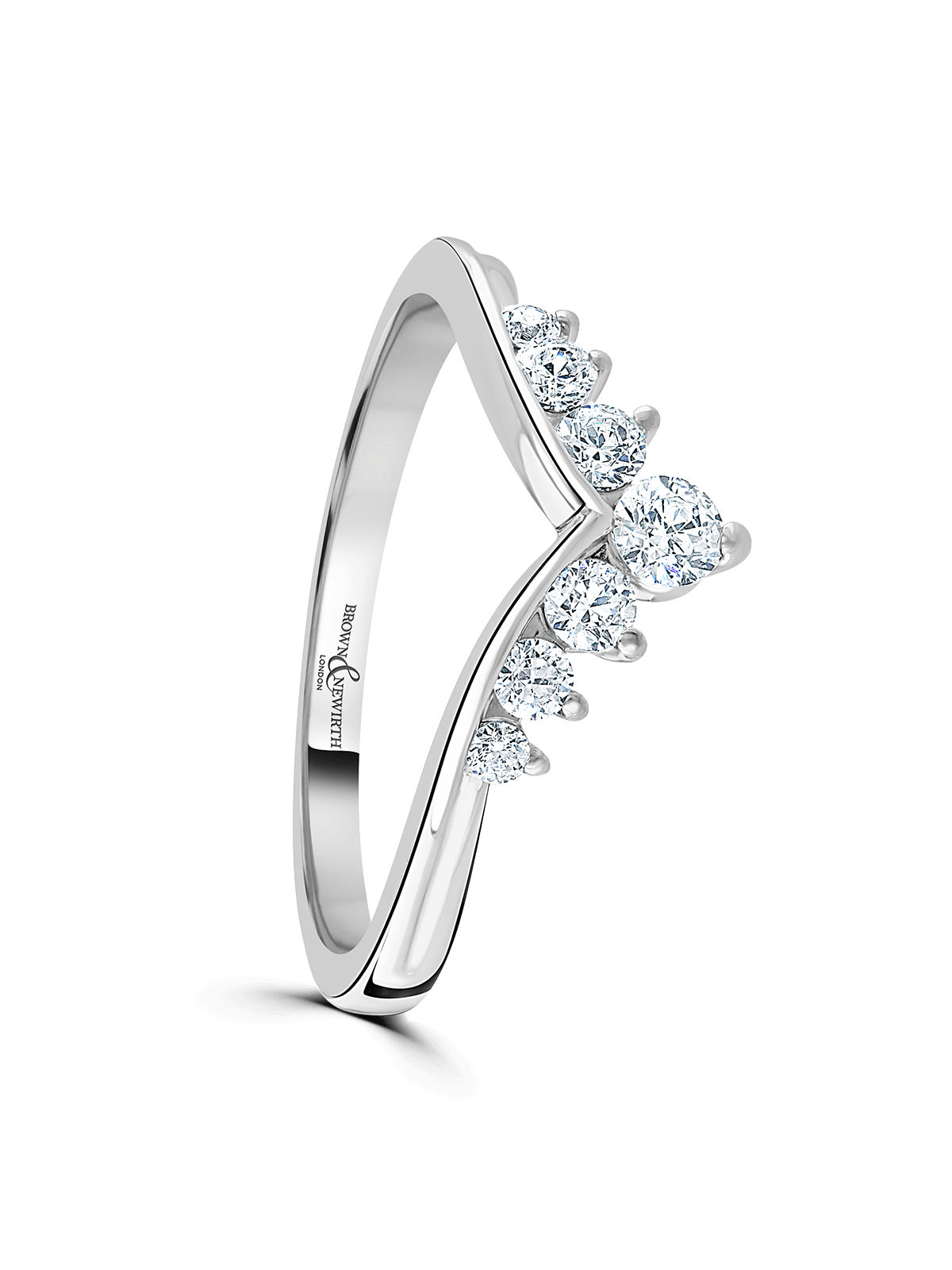 Diamond Tiara Ring 0.34ct Brilliant Cut in Platinum