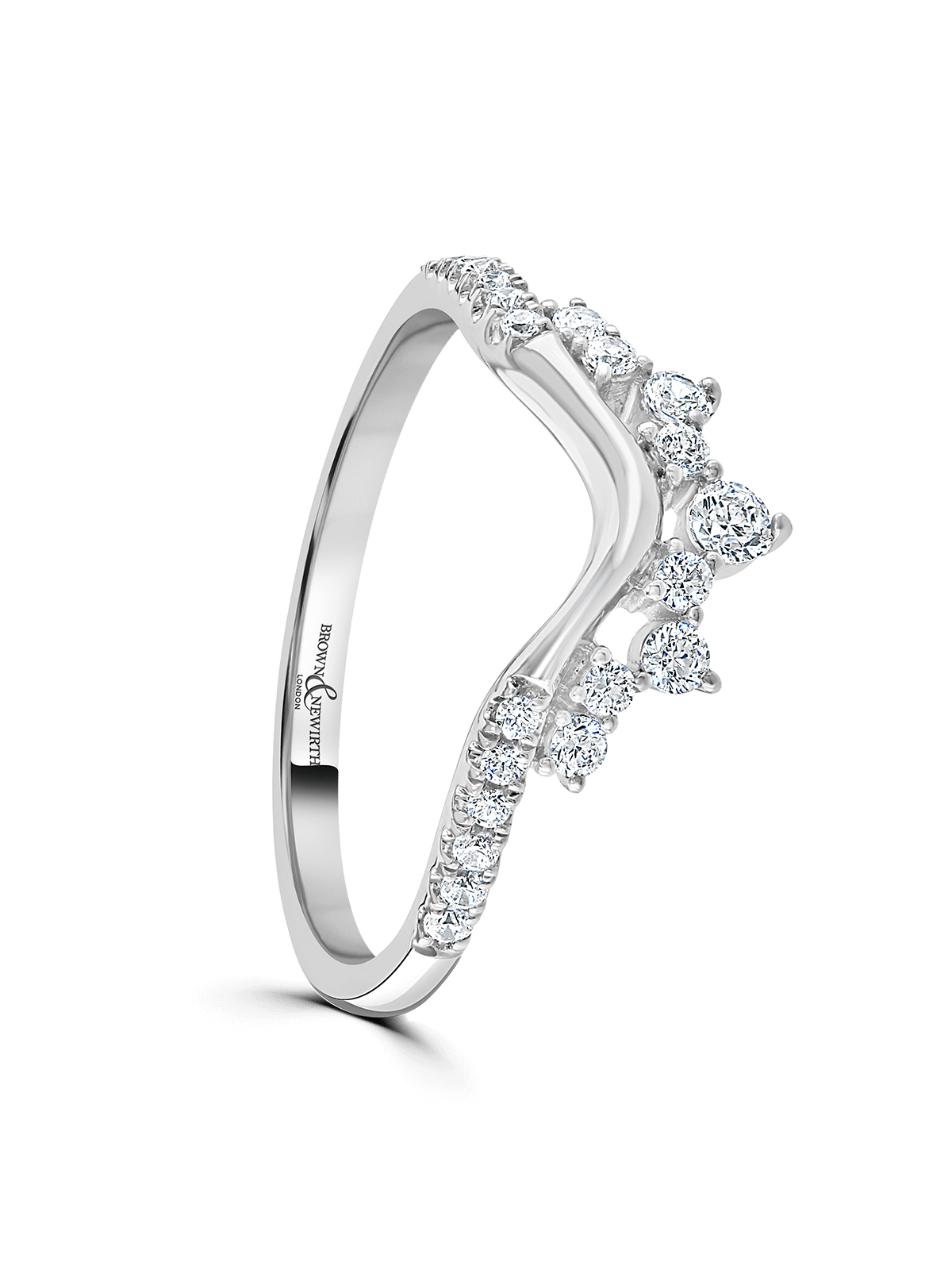 Diamond Tiara Ring 0.25ct Brilliant Cut in Platinum with Diamond Set Shoulders
