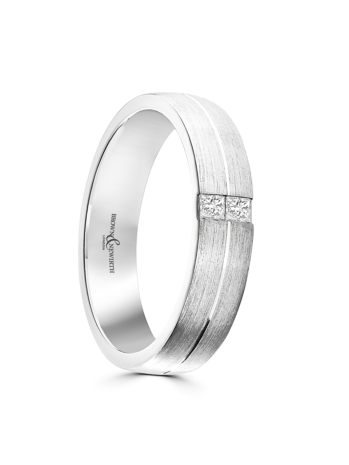 Diamond Set Platinum Wedding Ring 0.10ct Princess Cut
