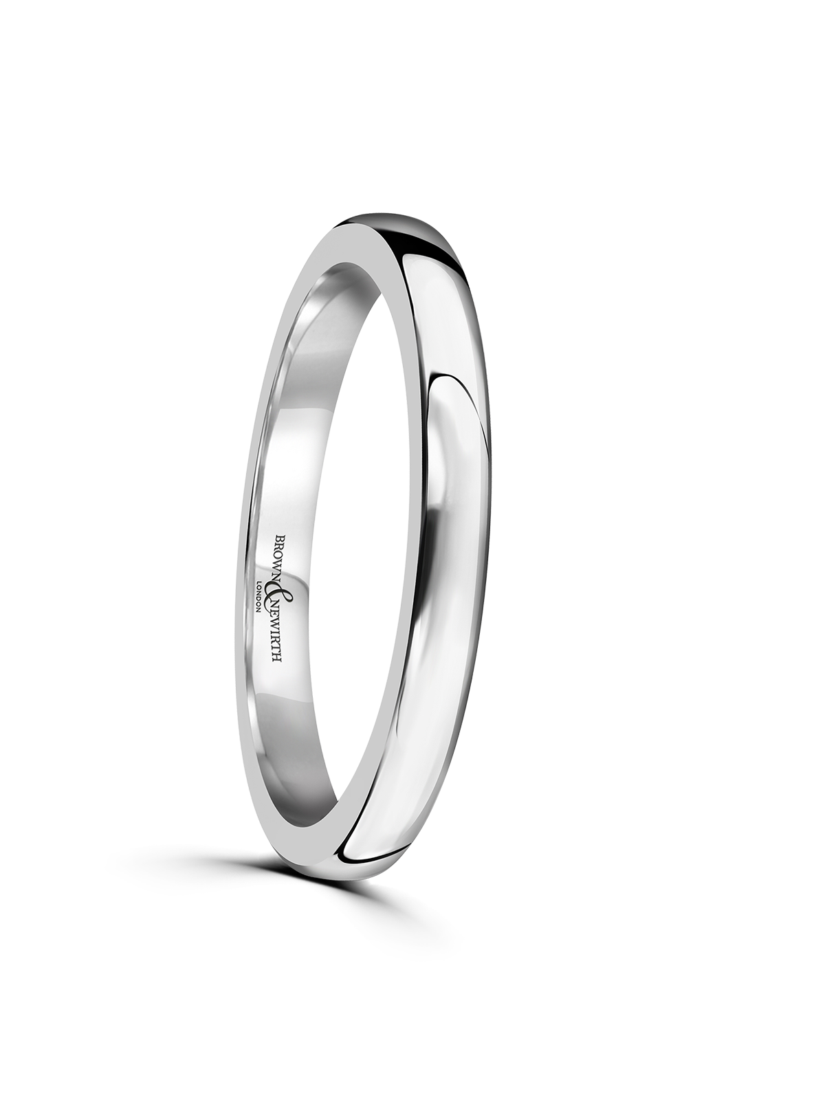 2mm 9ct White Gold Wedding Ring