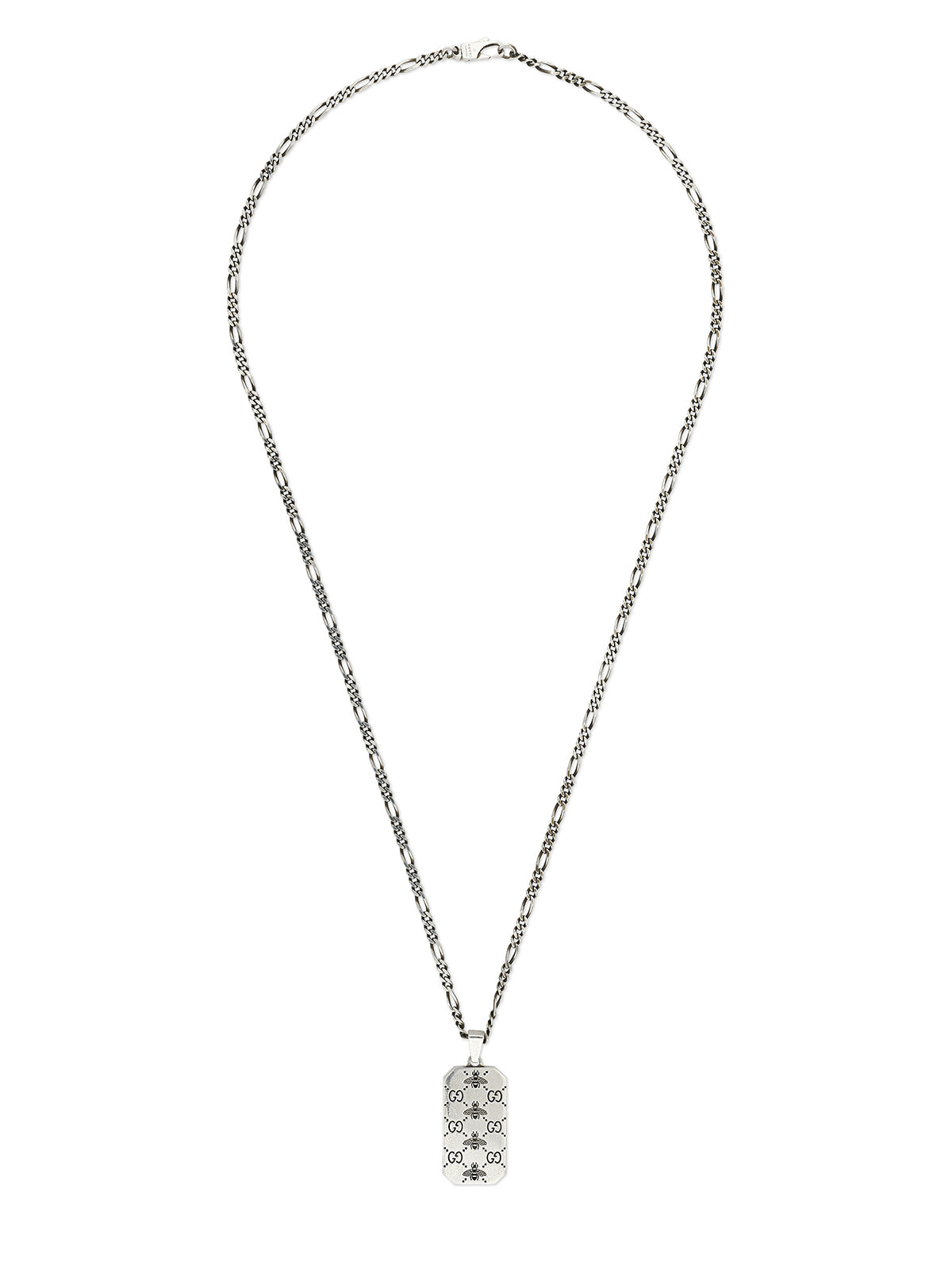 Gucci Signature GG and Bee Necklace in Silver