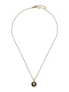 Gucci Interlocking Black Onyx & Diamond Necklace in 18ct Yellow Gold