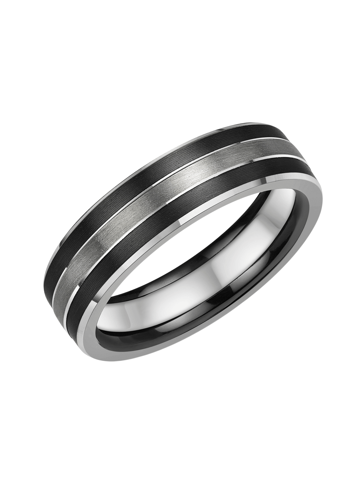 Zedd Zirconium, Platinum & Silver 6mm Wedding Ring