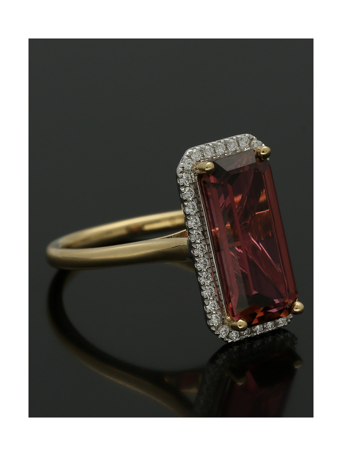 Tourmaline and Diamond Cluster Ring in 18ct Yellow and White Gold