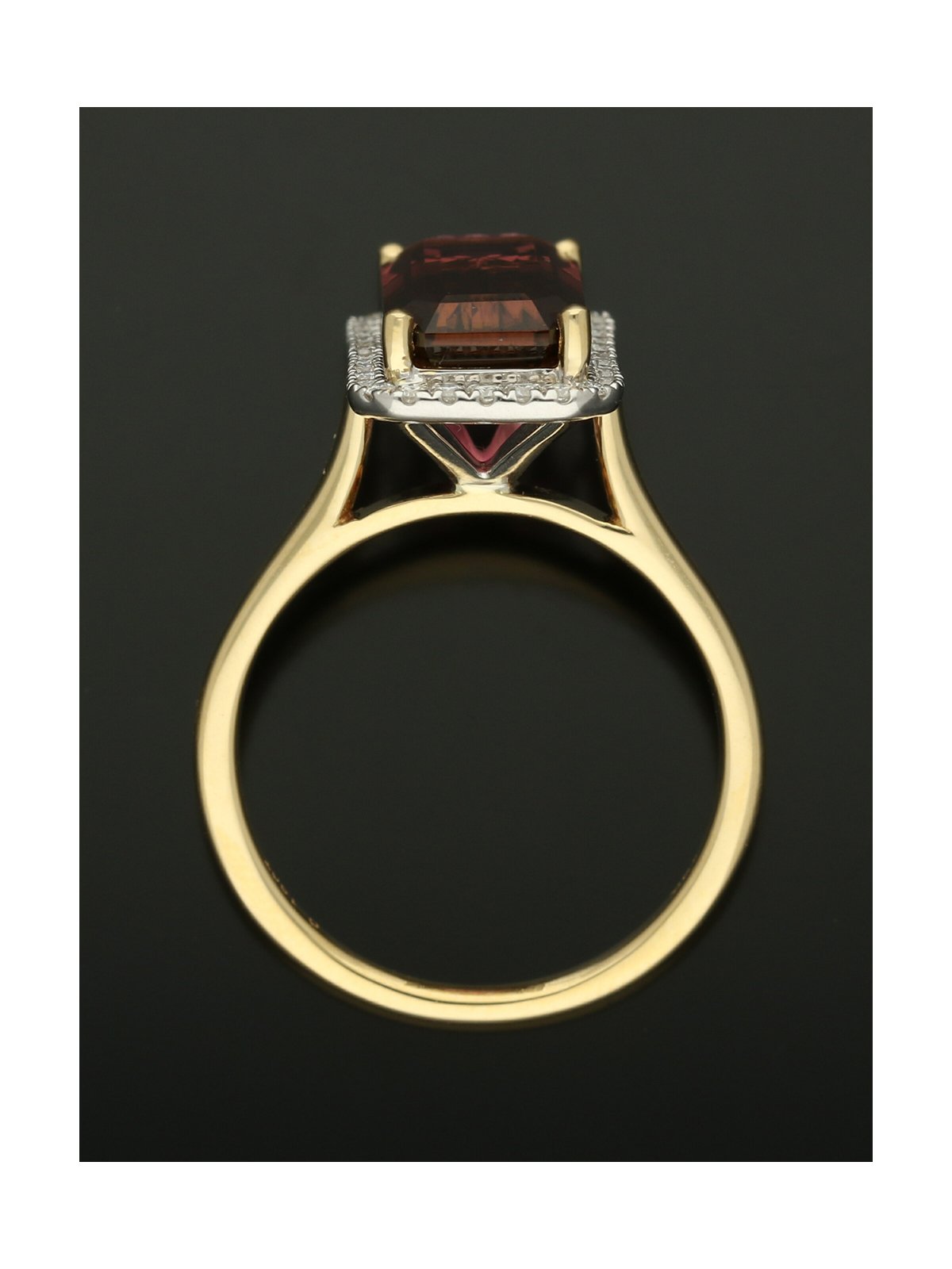 Tourmaline and Diamond Cluster Ring in 18ct Yellow and White Gold