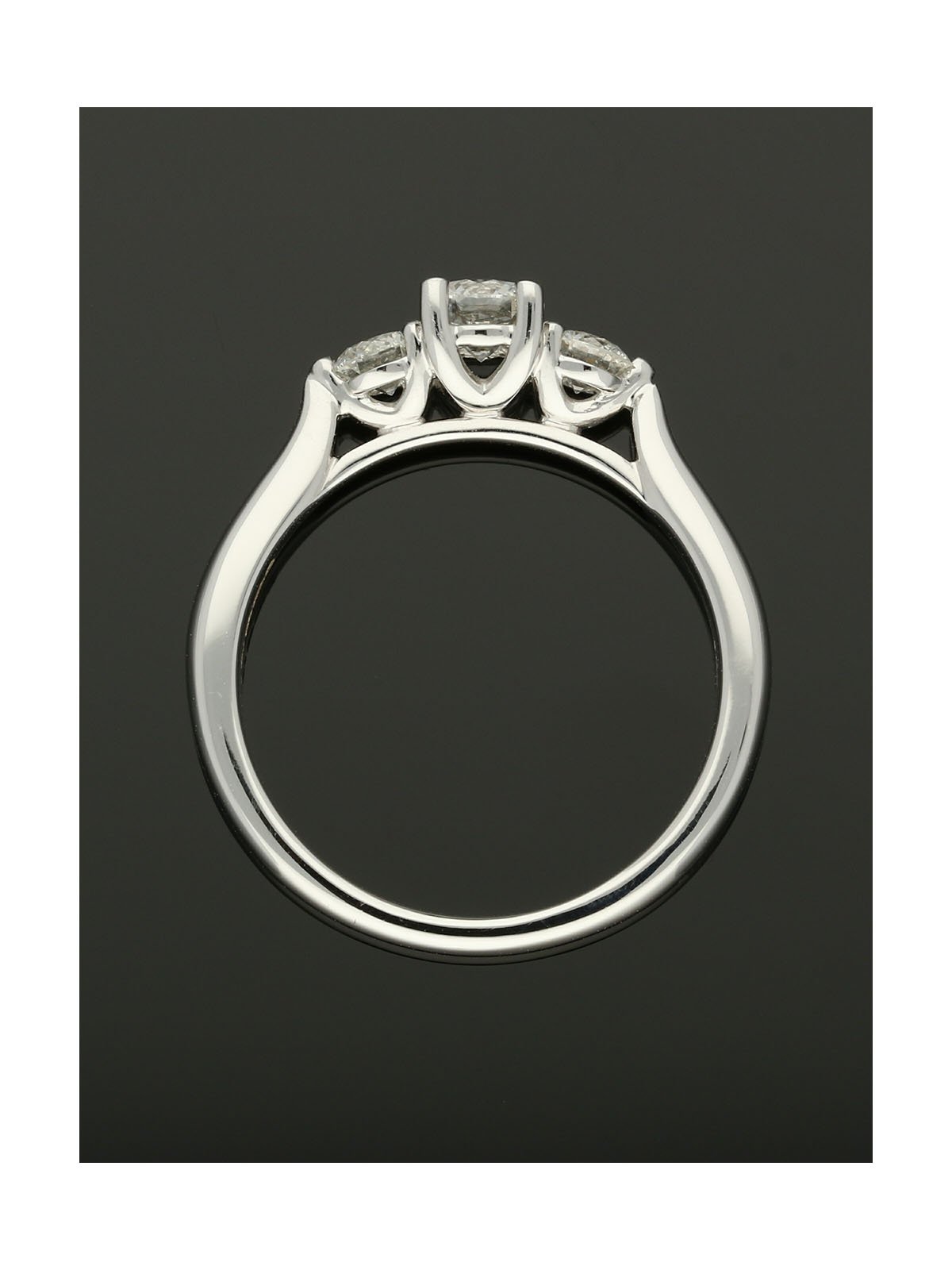 Three Stone Diamond Ring 0.62ct Round Brilliant Cut in 18ct White Gold