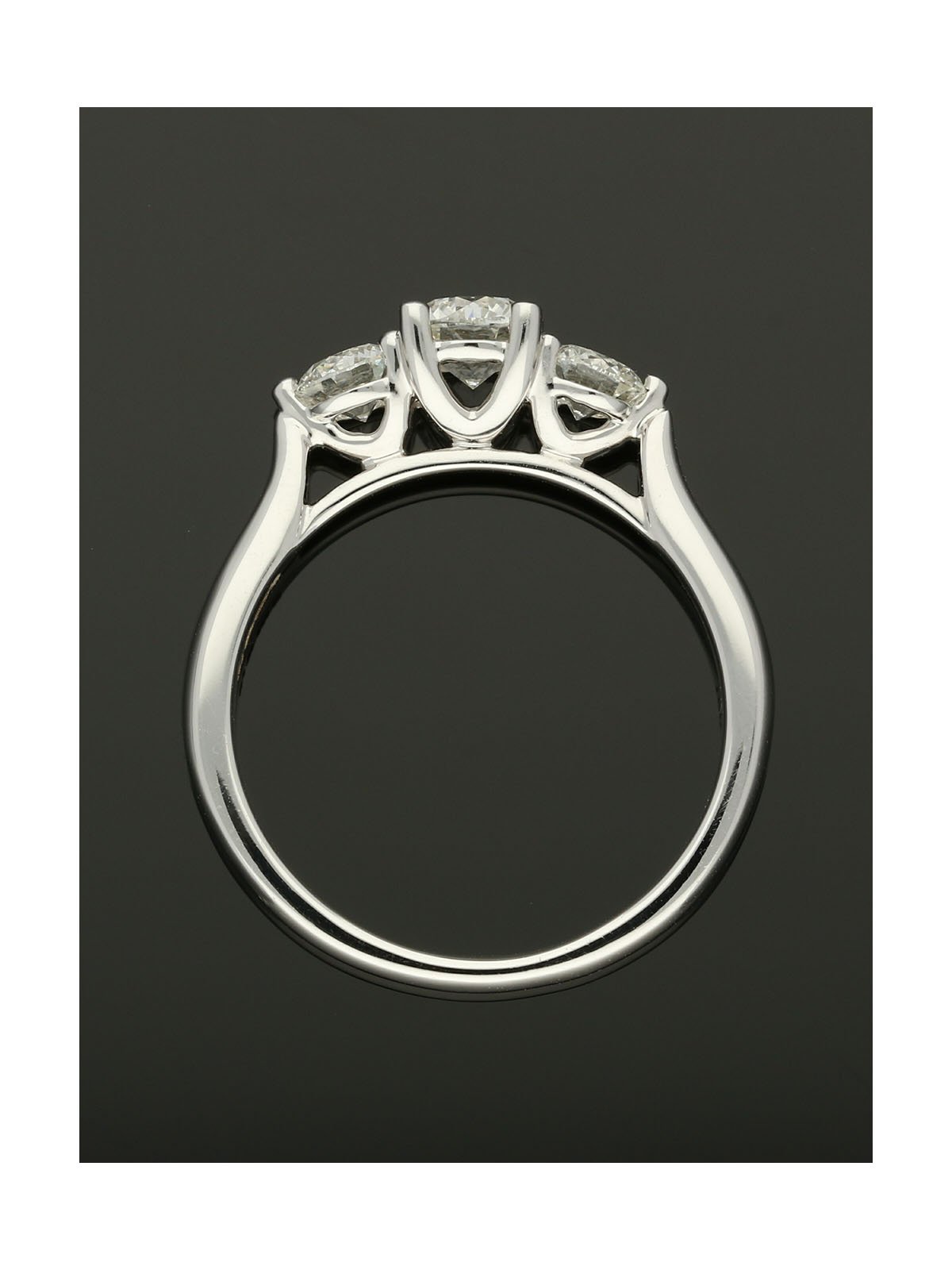 Three Stone Diamond Ring 1.00ct Round Brilliant Cut in 18ct White Gold