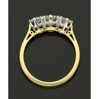 Three Stone Diamond Ring 1.01ct Round Brilliant Cut in 18ct Yellow & White Gold