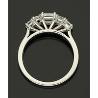 Five Stone Diamond Ring 1.73ct Emerald Cut in Platinum