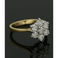 Diamond Cluster Ring 1.06ct Round Brilliant Cut in 18ct Yellow & White Gold