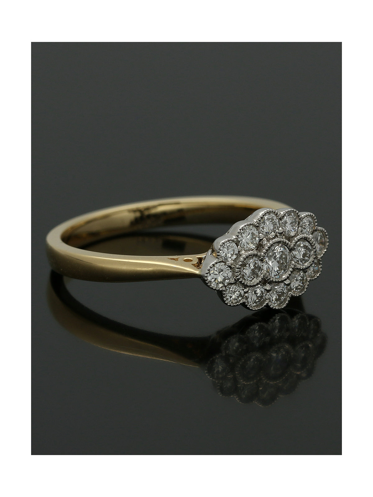 Diamond Cluster Ring 0.50ct Round Brilliant Cut in 18ct Yellow and White Gold