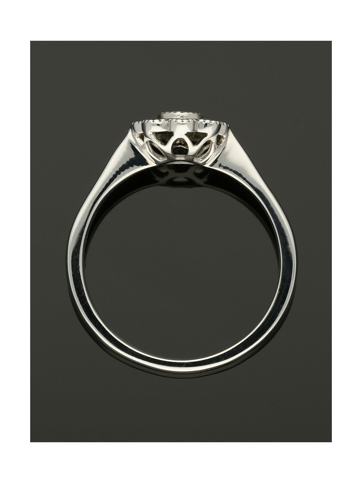 Sapphire & Diamond Cluster Ring in 9ct White Gold