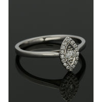 SALE Diamond Marquise Shaped Cluster Ring in 9ct White Gold
