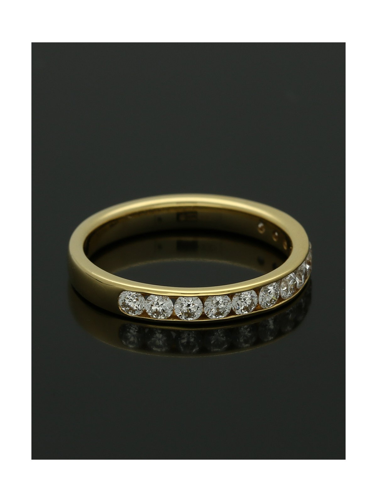 Diamond Half Eternity Ring Certificated 0.75ct Round Brilliant Cut in 18ct Yellow Gold