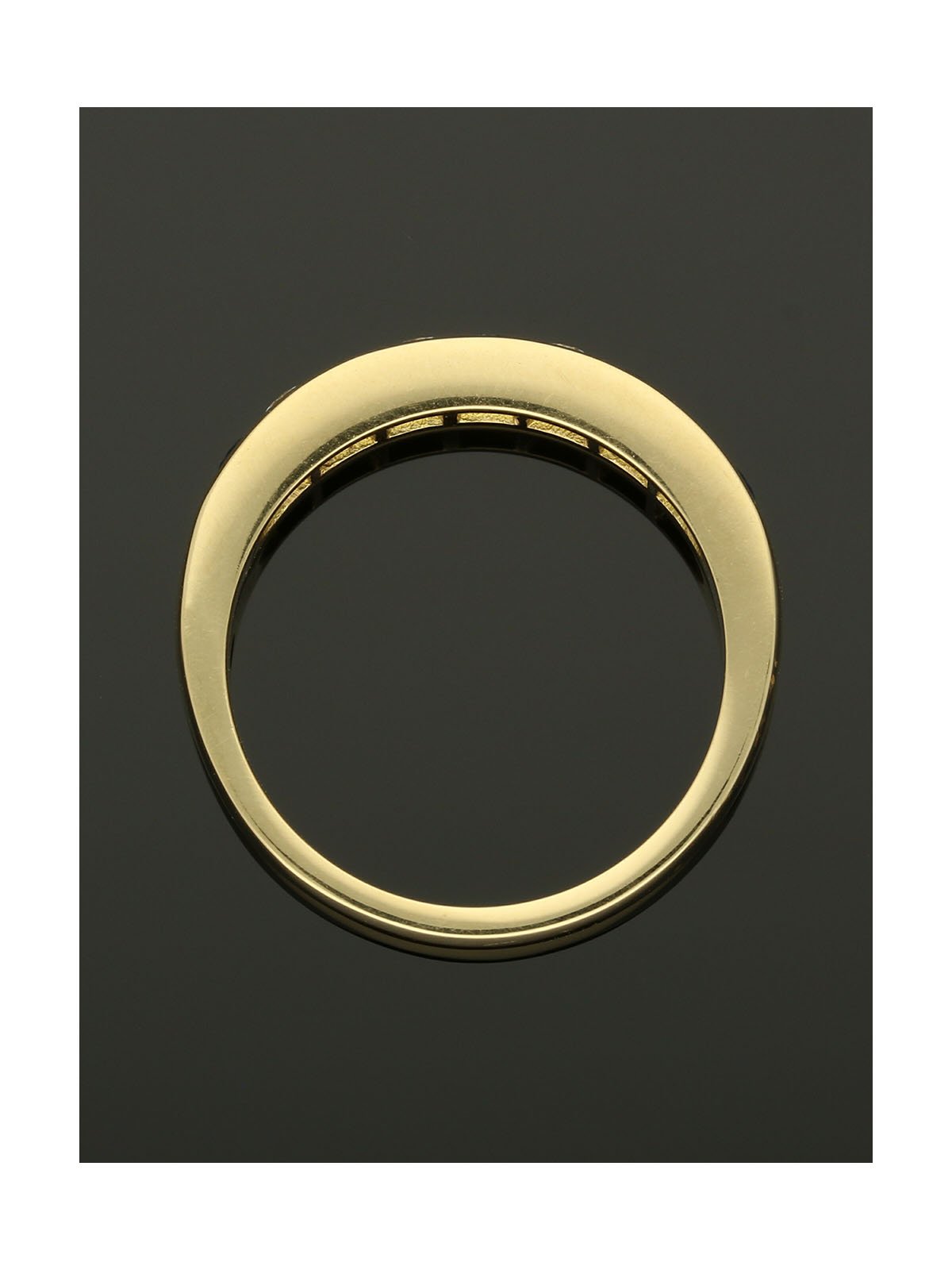 Sapphire & Diamond Half Eternity Ring in 18ct Yellow Gold