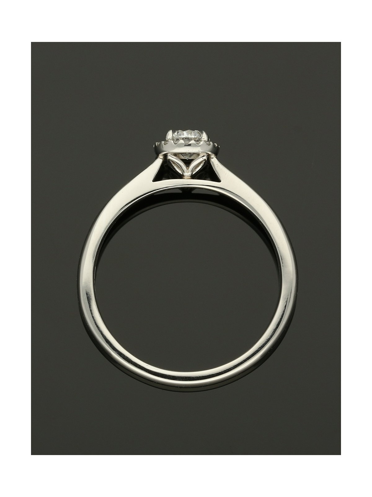Diamond Halo Engagement Ring 0.25ct Round Brilliant Cut in Platinum