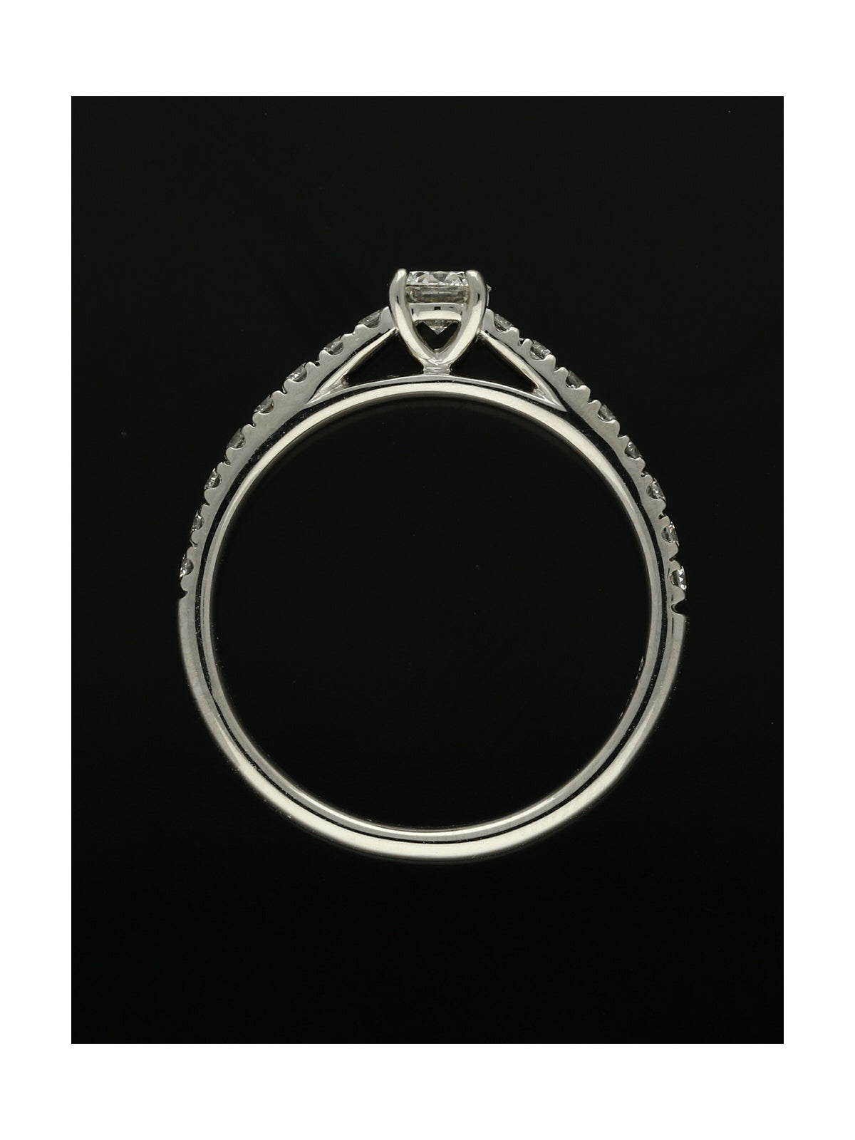 Diamond Solitaire Engagement Ring "The Catherine Collection" 0.25ct Round Brilliant Cut in Platinum with Diamond Shoulders