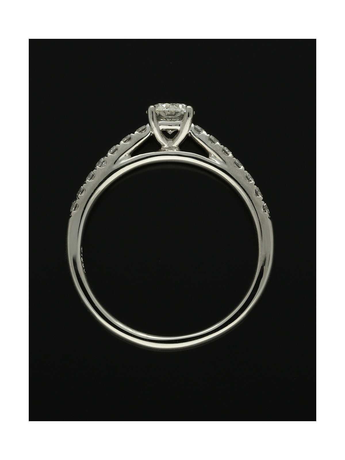 "The Catherine Collection" Diamond Solitaire Engagement Ring 0.40ct in Platinum with Diamond Set Shoulders