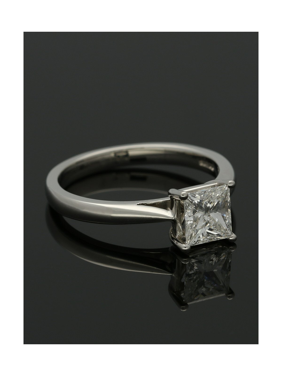 Diamond Solitaire Engagement Ring "The Grace Collection" Certificated 1.00ct Princess Cut in Platinum
