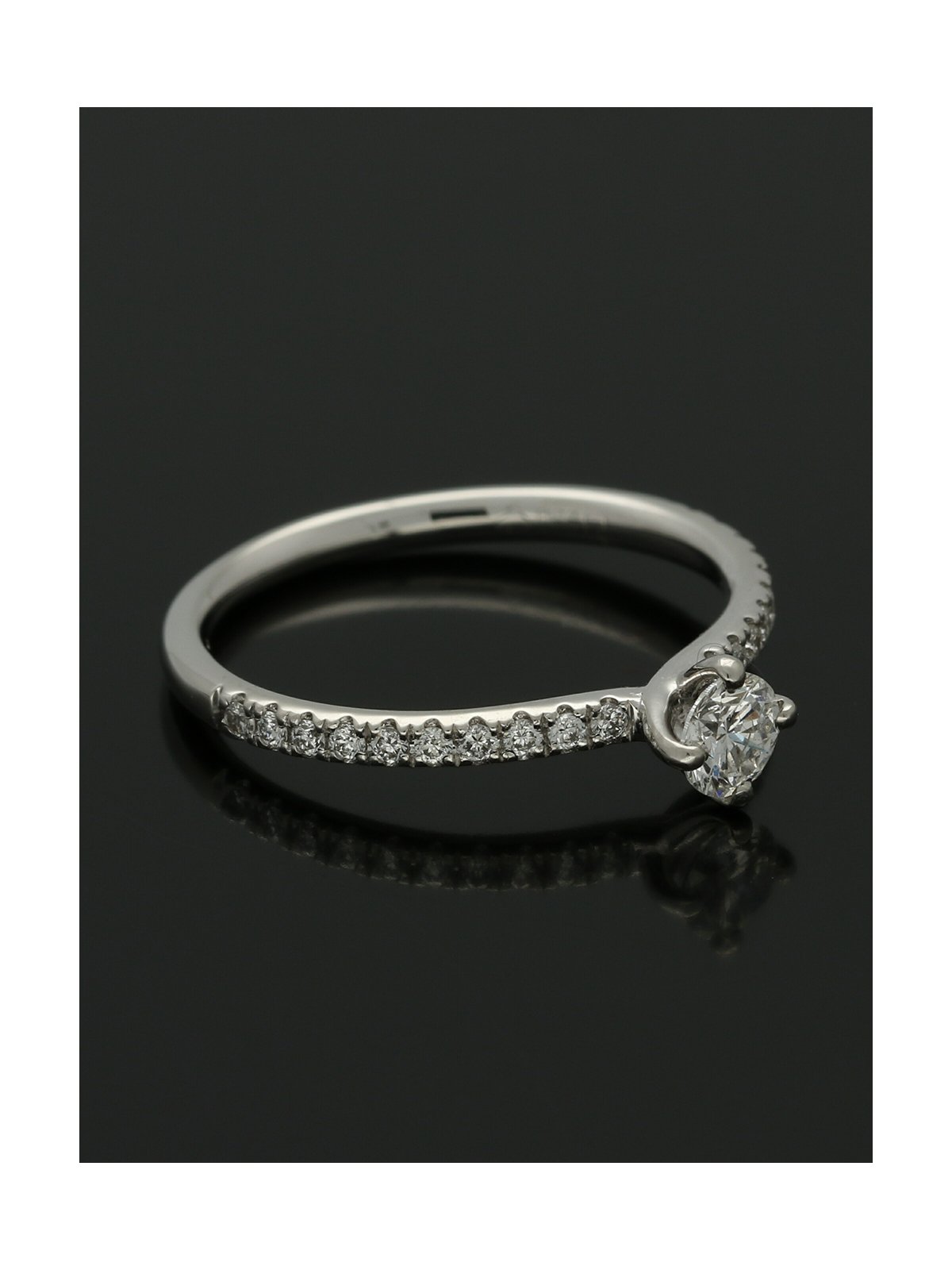 Diamond Solitaire Engagement Ring "The Adelaide Collection" 0.25ct Round Brilliant Cut in Platinum with Diamond Shoulders