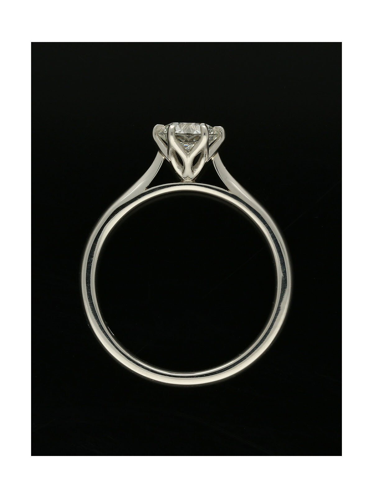 Diamond Solitaire Engagement Ring 0.76ct Certificated Round Brilliant Cut in Platinum
