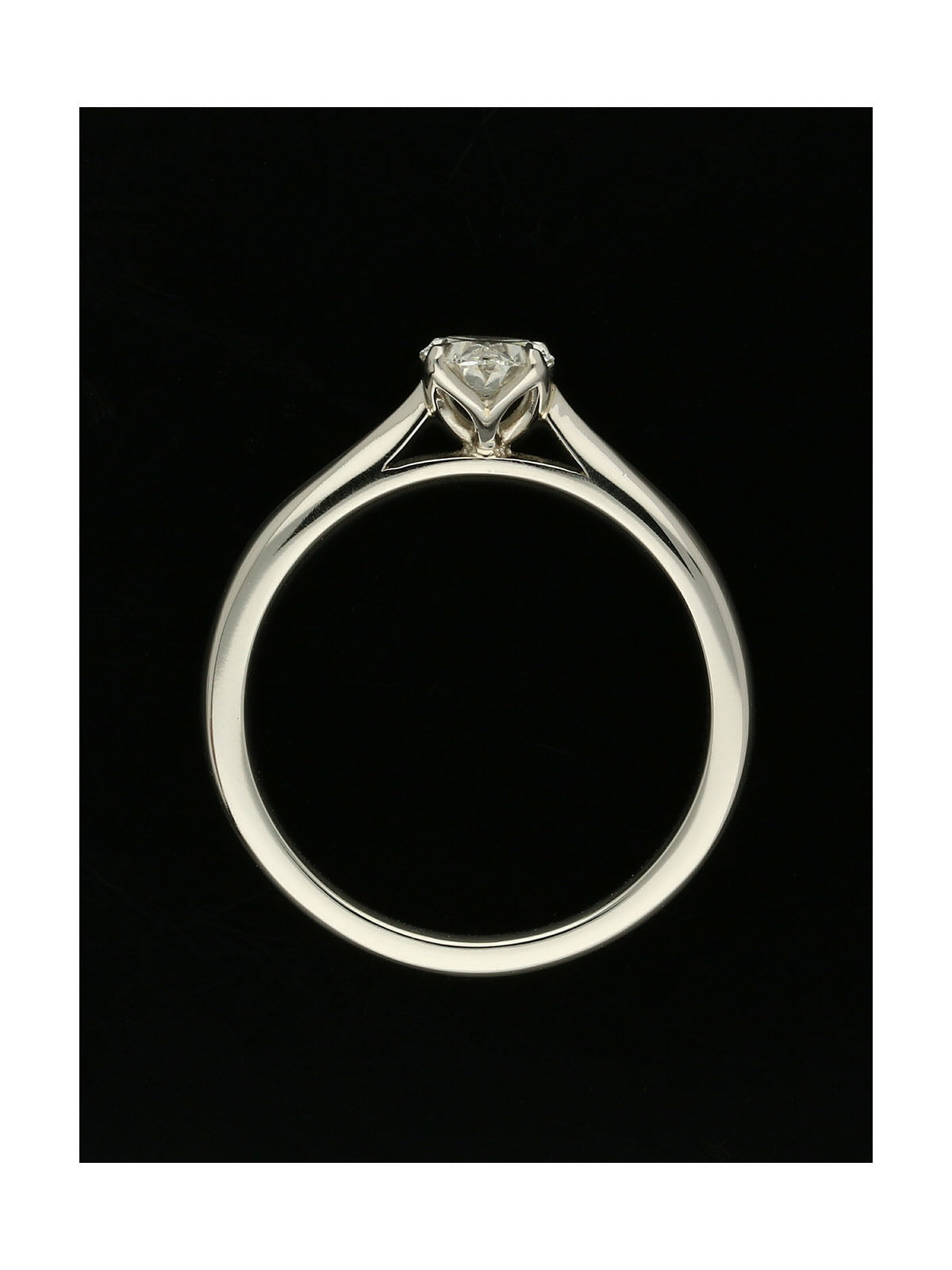 Diamond Solitaire Engagement Ring 0.70ct Certificated Oval Cut in Platinum