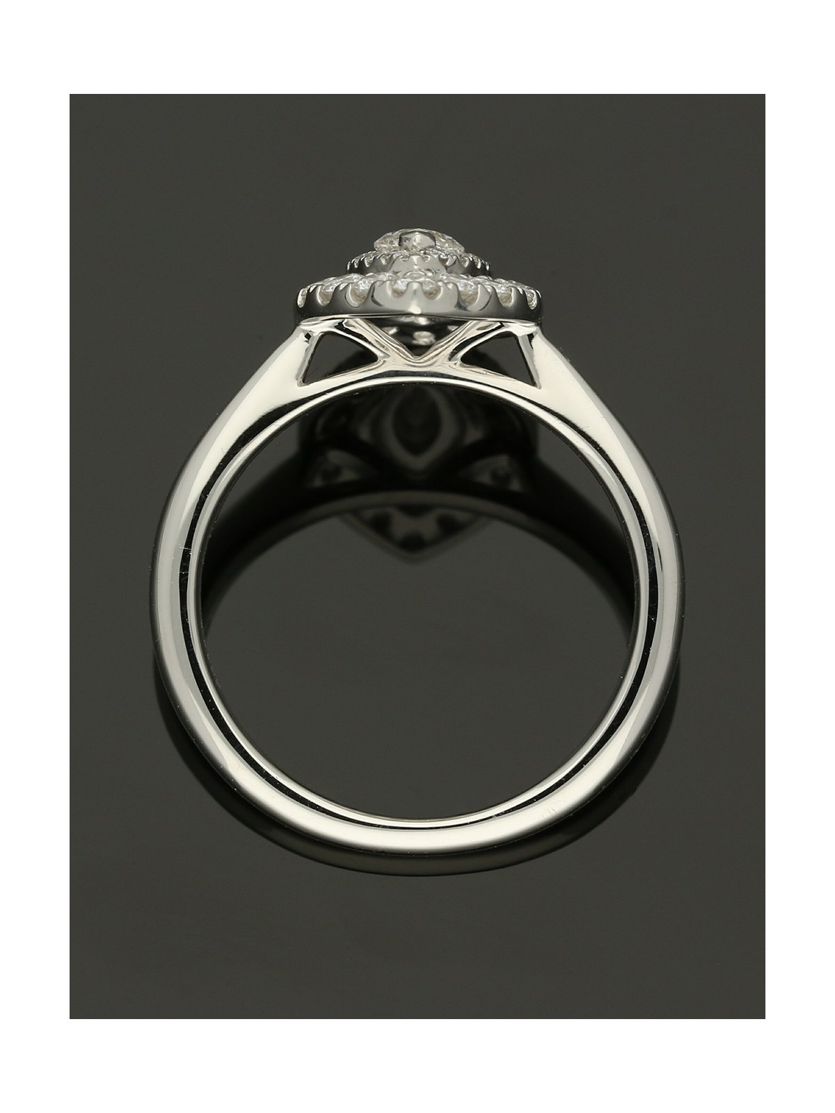 Diamond Cluster Ring 0.72ct Marquise & Round Brilliant Cut in Platinum