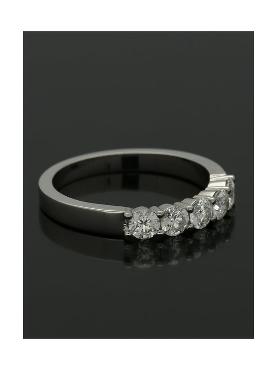 Diamond Five Stone Ring 0.67ct Round Brilliant Cut in Platinum