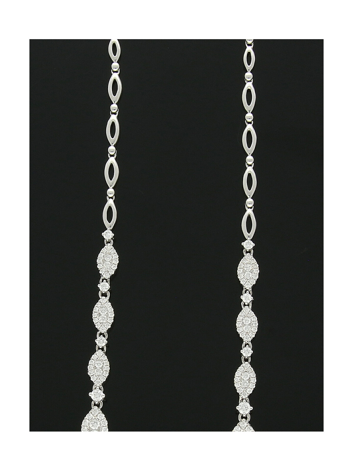 Diamond Marquise Design Necklace 4.42ct in 18ct White Gold