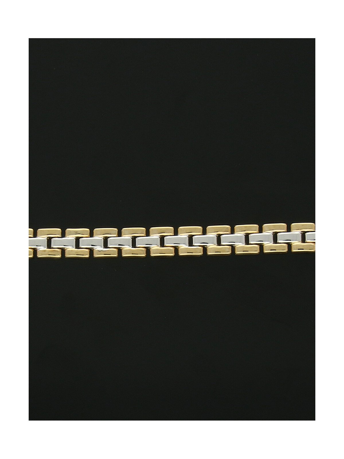 3 Row Brick Bracelet in 9ct Yellow & White Gold