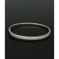 1.42ct Diamond Two Row Bangle in 18ct White Gold