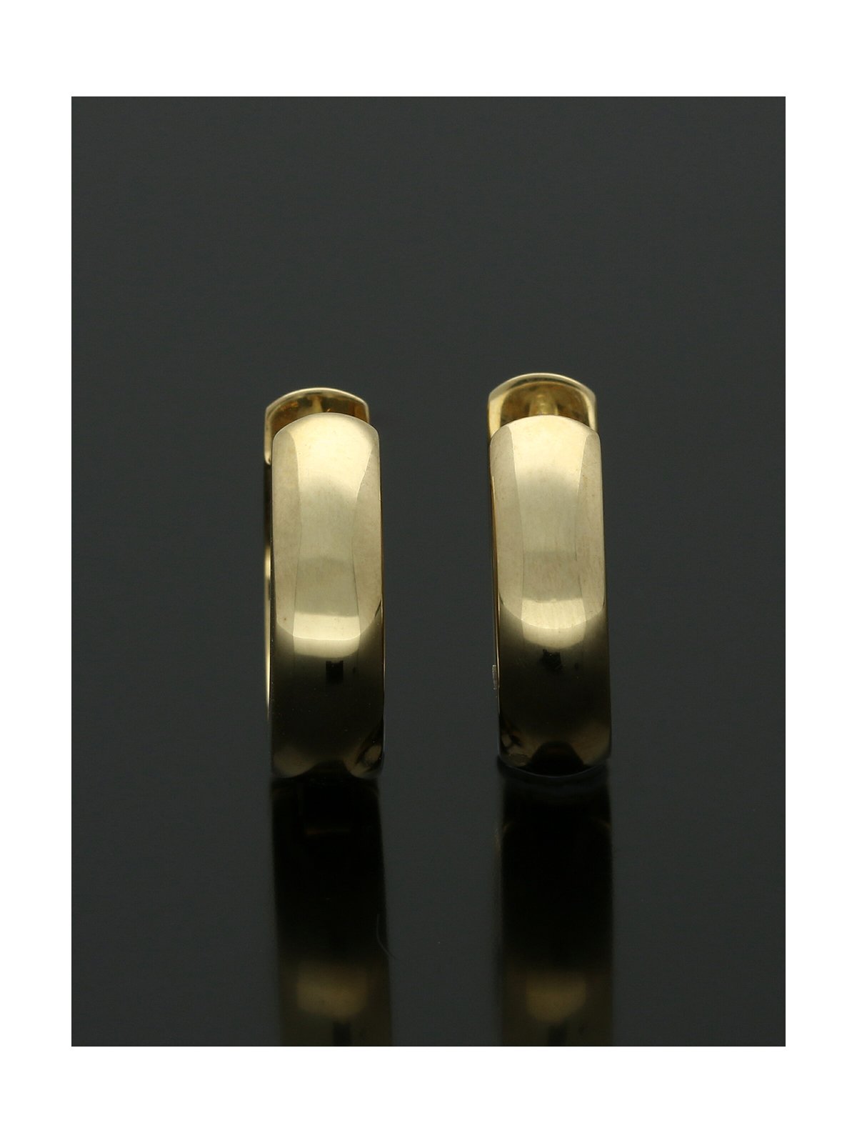Narrow Huggie Hoop Earrings 14mm in 9ct Yellow Gold