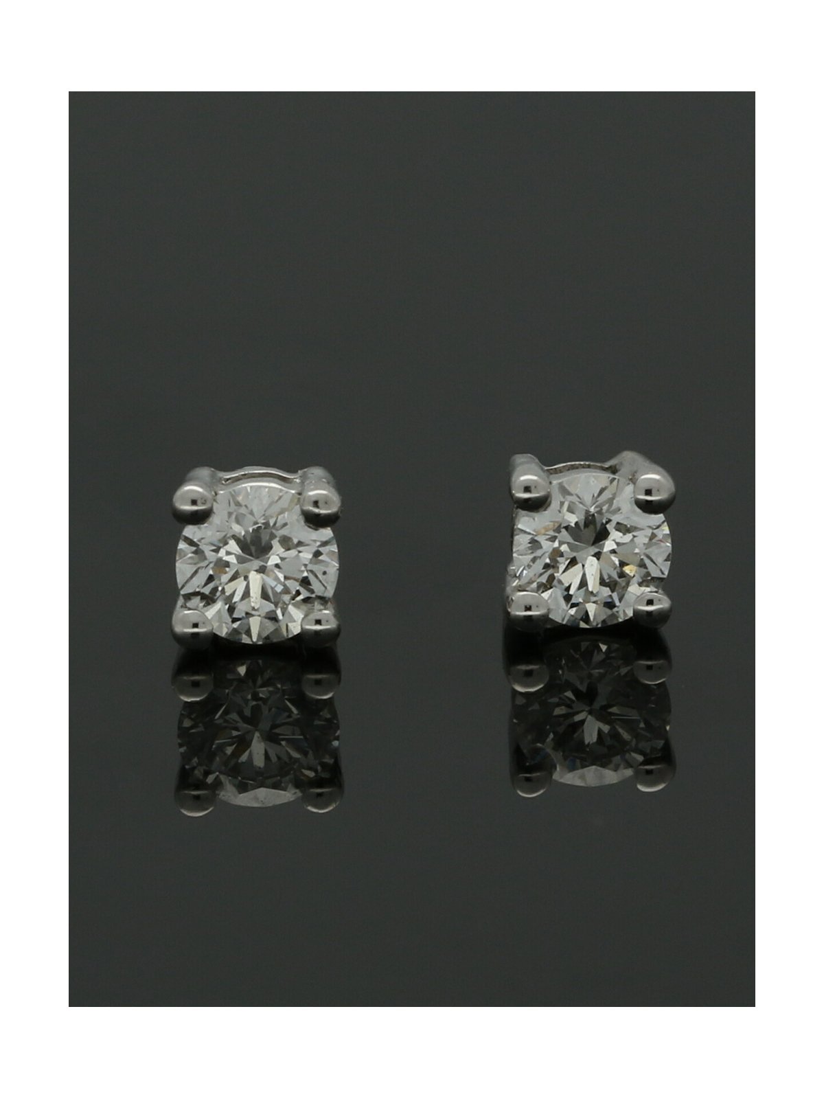 Diamond Solitaire Stud Earrings "The Catherine Collection" 0.20ct Round Brilliant Cut in 18ct White Gold