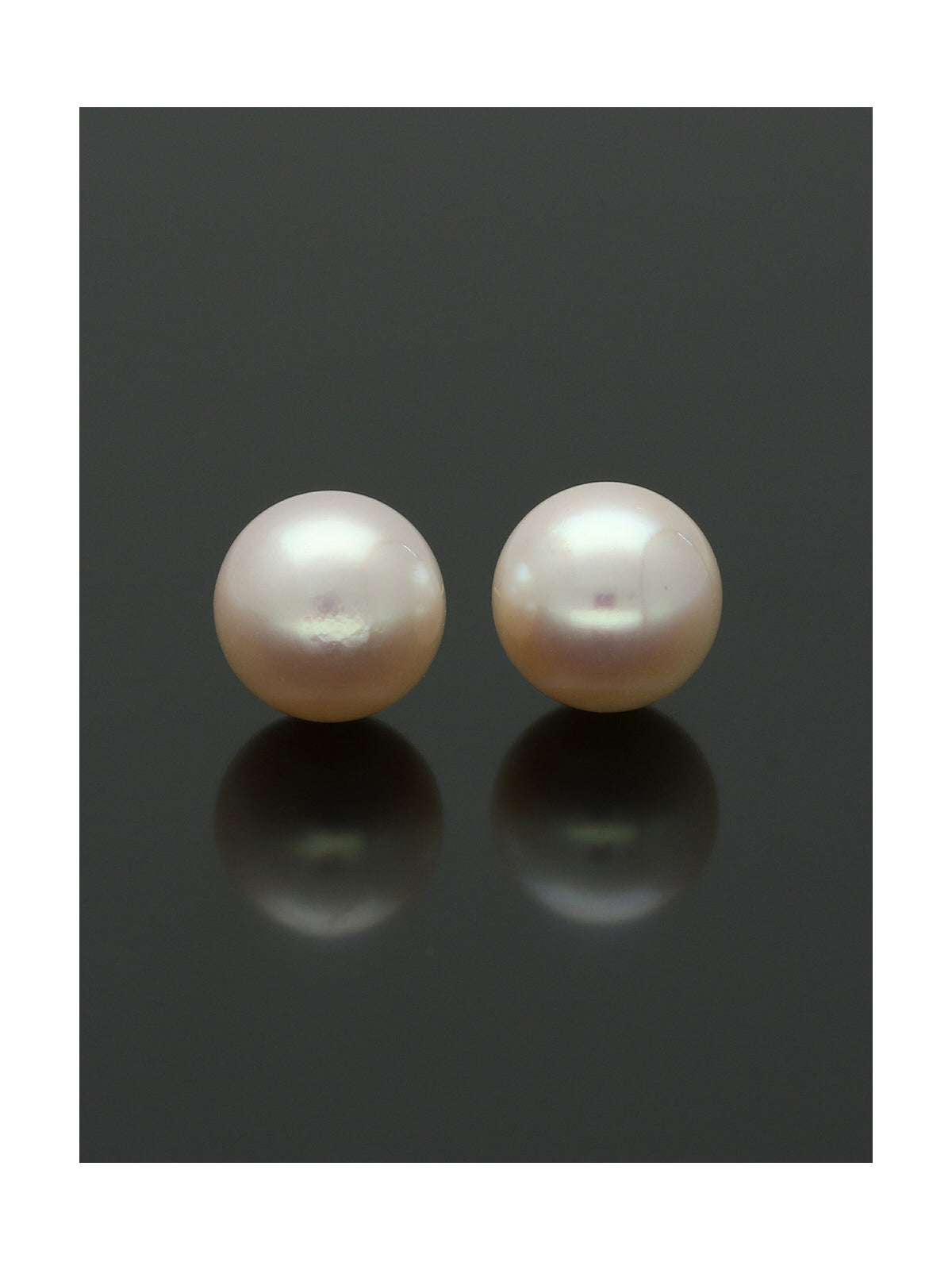 White Cultured Pearl Stud Earrings 8.5mm in 9ct Yellow Gold
