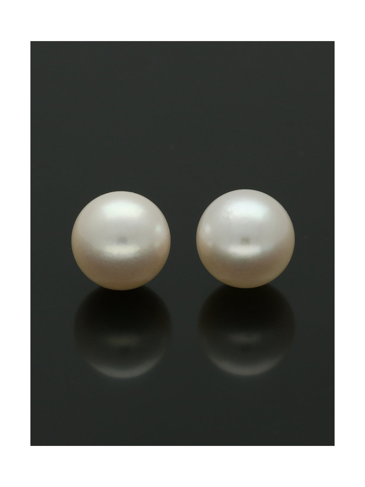 White Cultured Pearl Stud Earrings 9mm in 9ct Yellow Gold