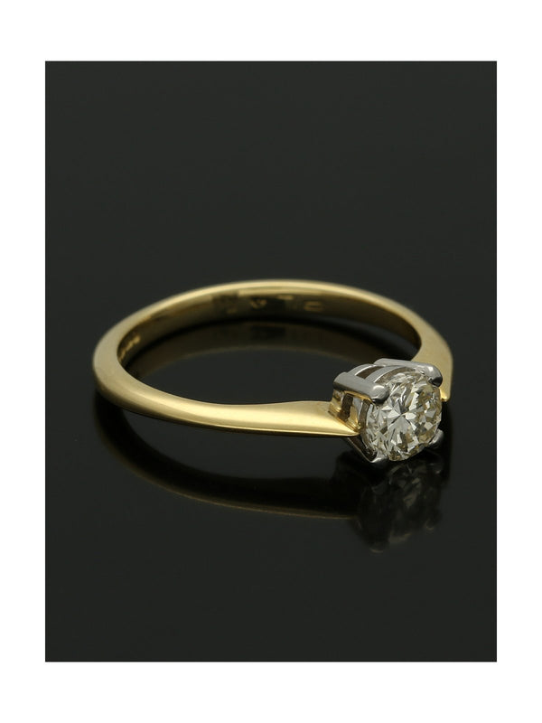 Pre Owned Diamond Solitaire Ring in 18ct Yellow Gold and Platinum
