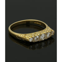 Pre Owned Graduated Design Diamond Set Ring in 18ct Yellow Gold