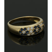 Pre Owned Sapphire & Diamond Dress Ring in 18ct Yellow Gold