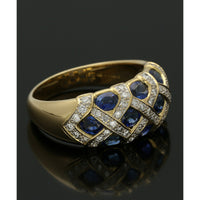 Pre Owned Sapphire & Diamond Ring in 18ct Yellow Gold